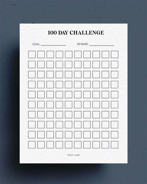 Free Challenge Tracker Printable With 30 And 100 Day Pages Goal Tracker
