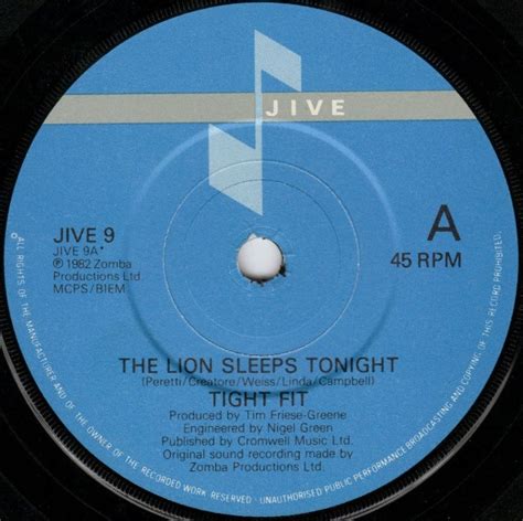Tight Fit The Lion Sleeps Tonight Vinyl Discogs