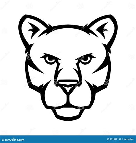 Mascot Stylized Cougar Head Stock Vector Illustration Of Emblem Insignia 191322137