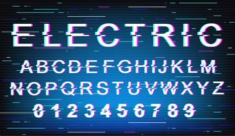 Electric Glitch Font Template Glitch Font Font Digital Typeface Design