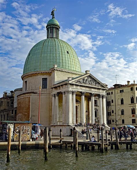 Copper Dome On The Church Of San Simeon Piccolo In Venice Italy