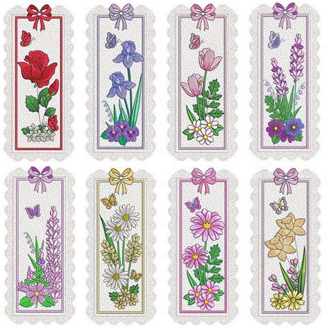 Fsl Floral Bookmarks Machine Embroidery Tutorials Cross Stitch