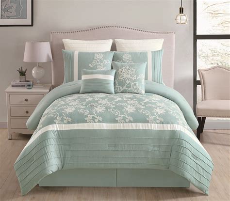 12 Piece Maris Aqua Bed In A Bag Set King Bedroom Comforter Sets
