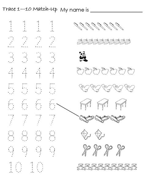 Printable Tracing Numbers 1 10 Worksheets