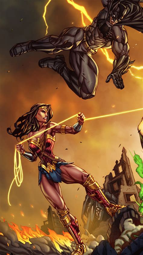 1080x1920 Superman Batman Wonder Woman Hd Superheroes Artwork