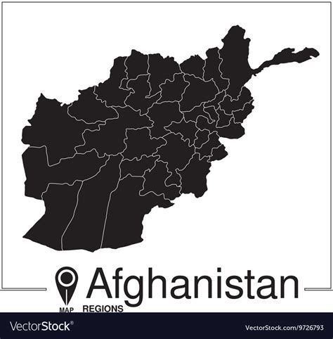 Afghanistan Regions Map Royalty Free Vector Image
