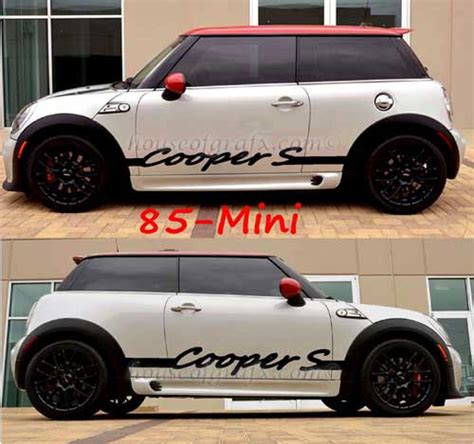 Custom Mini Cooper S Script Rocker Graphics Decals Stripes