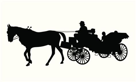 Horse Carriage Vector Silhouette Stock Illustration Download Image