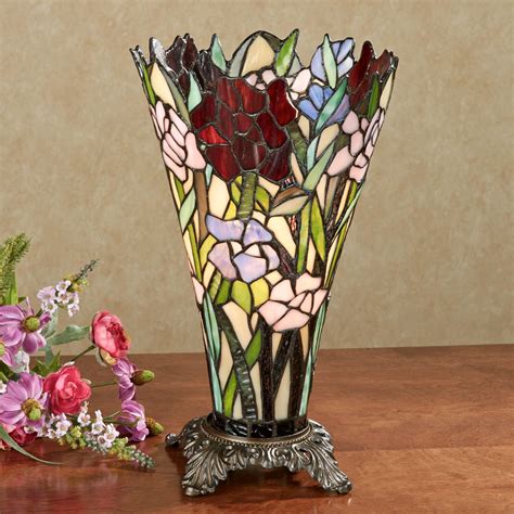 Zuri Vase Shaped Stained Glass Uplight Lamp