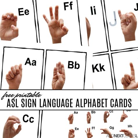 Free Printable Asl Sign Language Alphabet Cards And Poster And Next