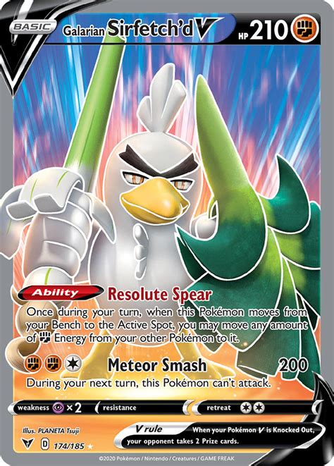 Discover new brilliance and maximum power in the pokémon tcg: Galarian Sirfetch'd V #174 Vivid Voltage - Pokefol.io - Current & Historical Prices For Pokemon ...