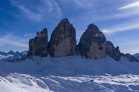 Tre Cime Di Lavaredo In Winter Stock Photo By Maxim8609 Photodune