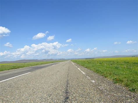 Asphalt Road Through The Meadows Stock Photo Image Of Nature Siberia