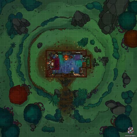 Oc Art Wizard S Cabin Battle Map X Dnd Dungeons And Dragons