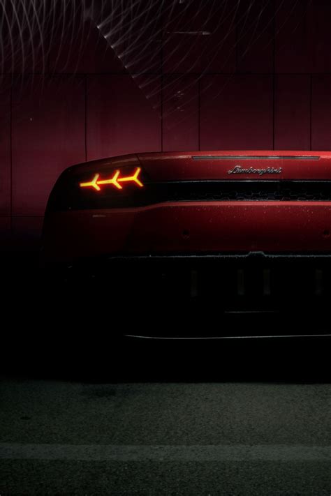 640x960 Red Lamborghini Huracan Rear Lights Iphone 4 Iphone 4s Hd 4k