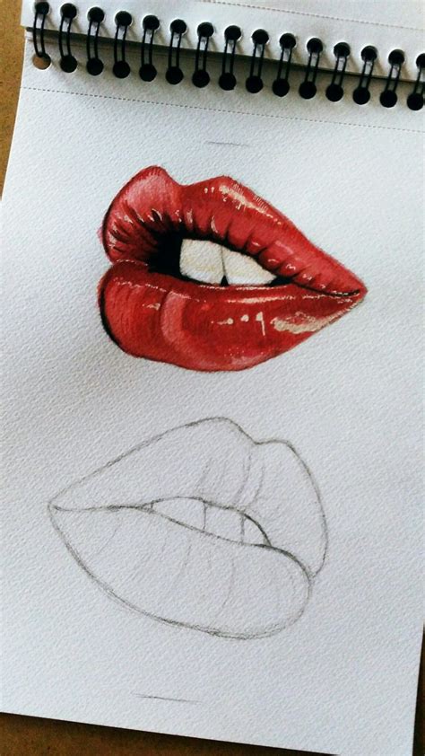 Lips Watercolor By Olgairak Pinterest Xolgaix Lips Drawing