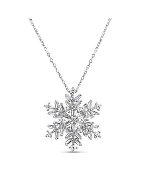 Forever New Sterling Silver Rhodium Plated Cubic Zirconia Snowflake