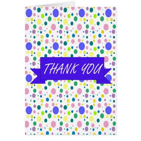Thank You With Polka Dots Card Zazzle