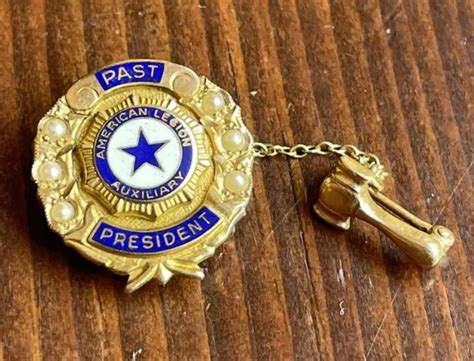 Vintage 10k Yellow Gold American Legion Auxiliary Past President Pin