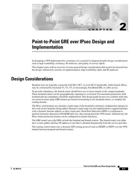 Pdf Point To Point Gre Over Ipsec Design And Implementation · Chapter