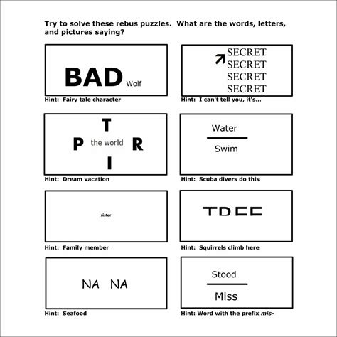 Brain Teasers Worksheets With Answers