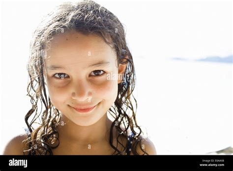 Portrait Of Girl With Wet Hair Stock Photo Alamy