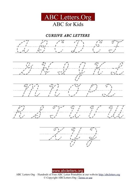 A Z Cursive Handwriting Worksheets