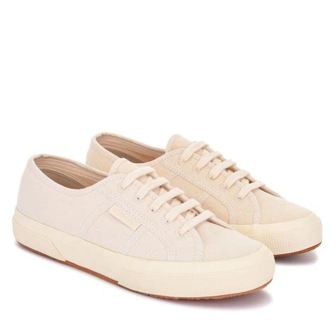 Superga® Womens Natural Beige 2750 Organic Canvas Shoes Trainers