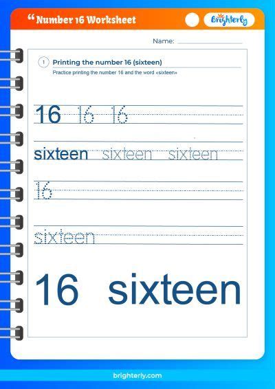 Free Printable Number 16 Sixteen Worksheets For Kids Pdfs