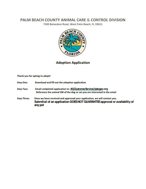 Palm Beach County Florida Adoption Application Fill Out Sign Online And Download Pdf