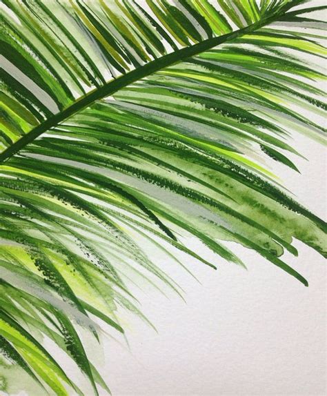 Abstract Palm Tree Leaf Painting 9x12 By Jenniferflanniganart Art