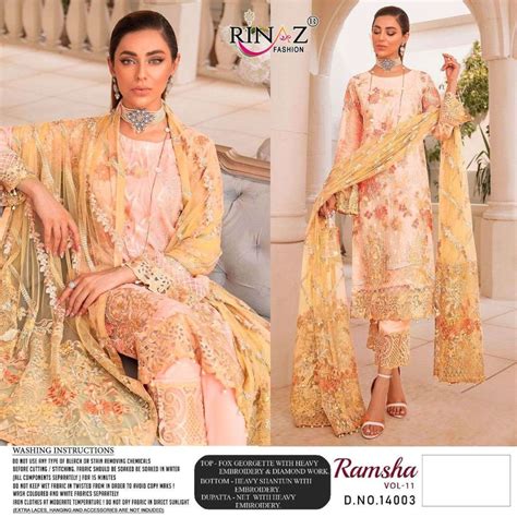 Rinaz Ramsha Vol 11 Fox Georgette With Heavy Work Pakistani Suits Catalog