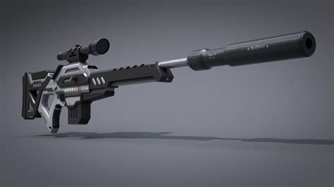 Artstation Futuristic Sniper Rifle Krzysztof Pitek