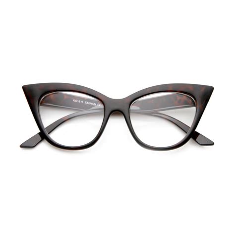 Women S High Pointed 60 S Era Mod Fashion Clear Lens Cat Eye Glasses Sunglass La