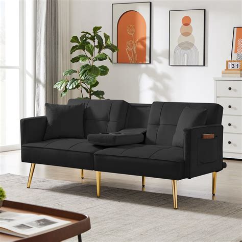 Uhomepro Modern Sofa Bed Mid Century Sectional Sofa With Metal Legs