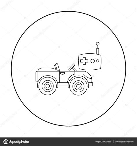 Rc Car Icon In Outline Style Isolated On White Background Play Garden