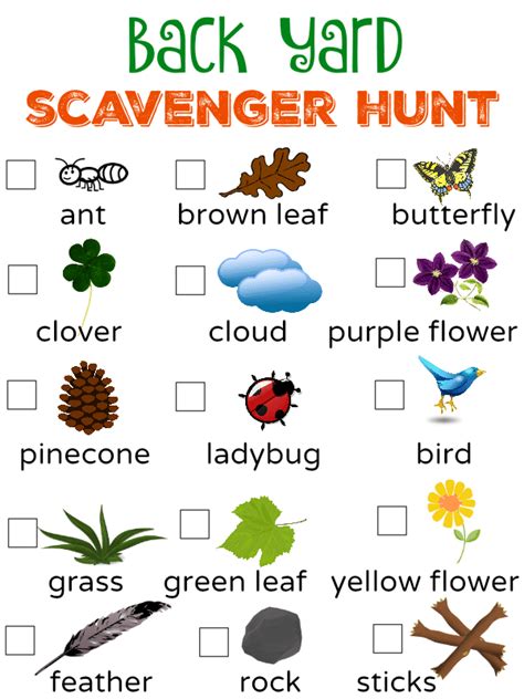 Outdoor Scavenger Hunt Free Printable T This 10 Of The Best