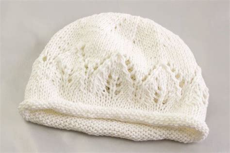 Knitting Pattern Newborn Baby Hat Baby Hat With Lace Panel Baby