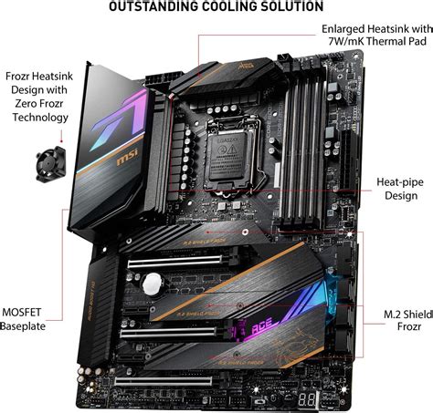 Msi Meg Z490 Ace Motherboard Atx Lga1200 Ddr4 Dual Lan 80211ax