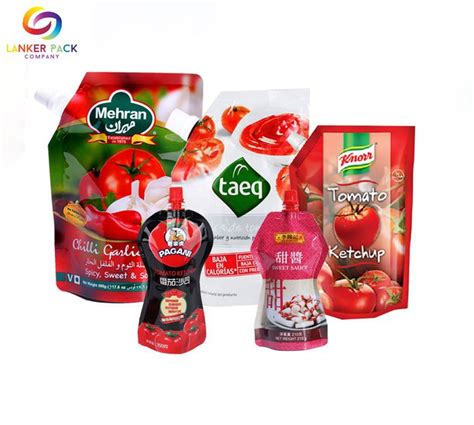 Sauce Packaging Cosmeticplastic Packaging Bag Spout Pouch For Tomato