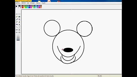 Como Dibujar A Mickey Mouse Utilizando Paint Youtube