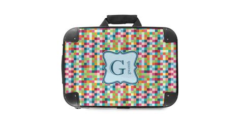 Custom Retro Pixel Squares Hard Shell Briefcase 18 Personalized