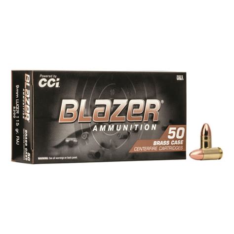Cci Blazer Brass 9mm Fmj Rn 115 Grain 50 Rounds 92639 9mm Ammo At Sportsmans Guide