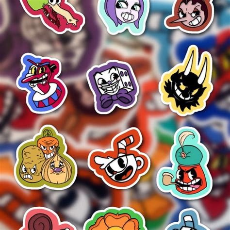 Cuphead Sticker Sheets Stickers Cuphead 5 Pcs Etsy Canada