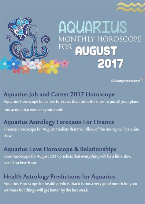According to aquarius 2015 horoscope, there will be some good happenings; Aquarius Monthly Horoscope For August 2017 | Aquarius ...
