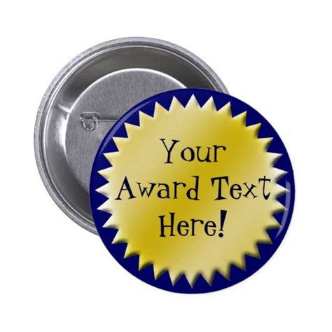Custom Achievement Award Button Zazzle