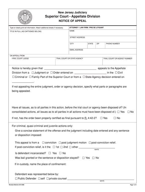 Nj Notice Of Appeal Form Fill Out And Sign Online Dochub