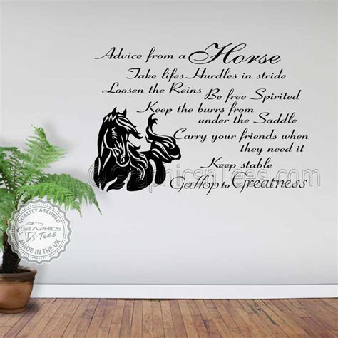 Horse Wall Stickers Advice From A Horse Quote Vinyl Mural