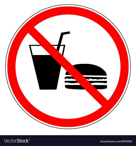 Do Not Eat And Drinks Sign Royalty Free Vector Image