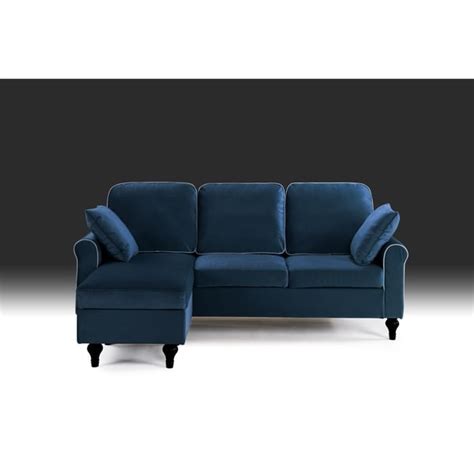 Shop Traditional Small Space Velvet Sectional Sofa With Reversible